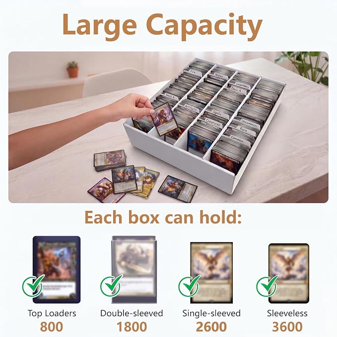 RLAVBL 1 Pack 3600 Count Trading Card Storage Box, Cardboard Card Boxes - Image 4