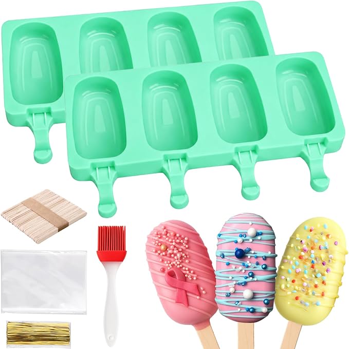 Mity rain 2 Pack Cake Pop Molds Silicone, 8 Cavity Reusable Cakesicle Molds | by Mityrain