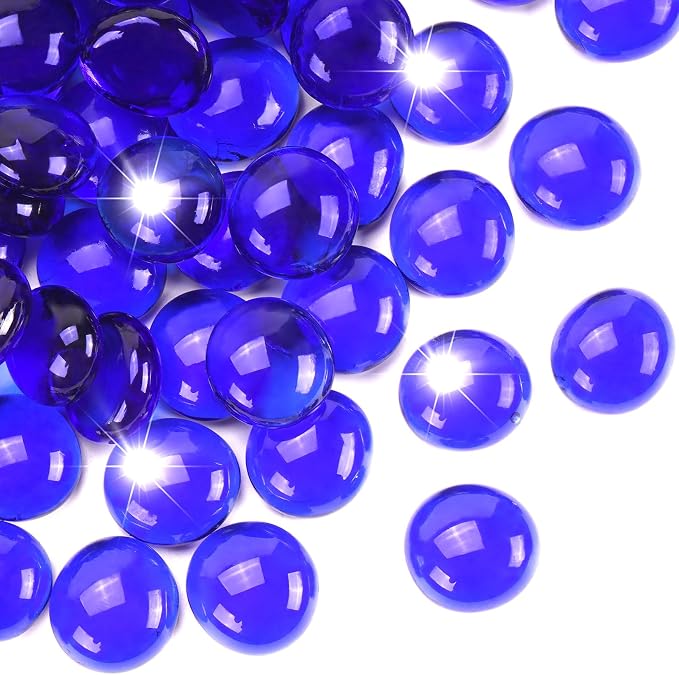 2LB Cobalt Blue Flat Glass Marbles by RUOJAS