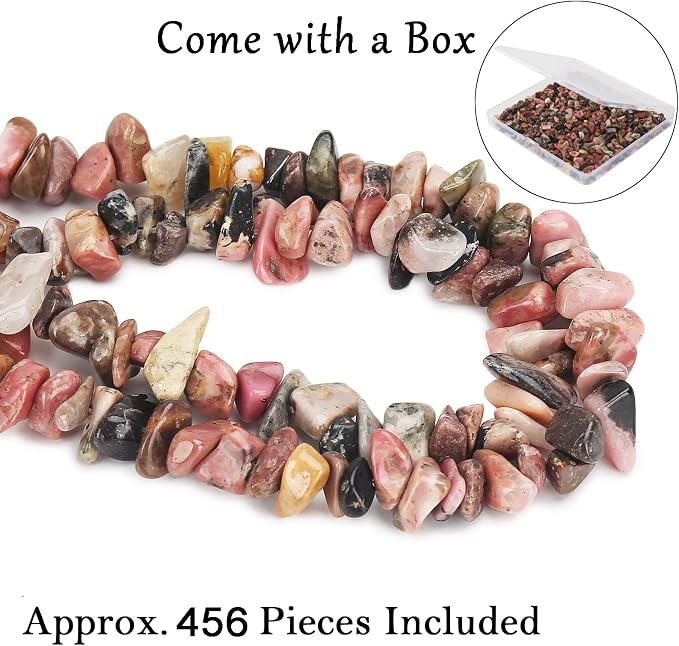 456 PCs Natural Chip Stone Beads, 5-8mm Irregular Multicolor Gemstones Loose - Image 4