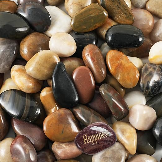 SIDONG 5 LB Mixed River Rocks, 0.4-1.2 Inches Highly Polished Pebbles by SIDONG