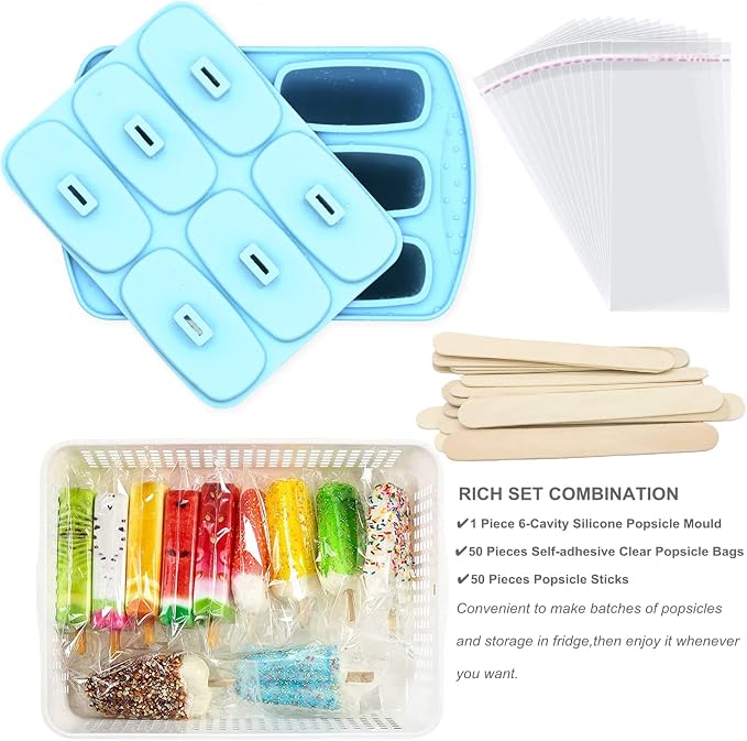 Bangp Popsicle Molds 6-cavity, Non-BPA Silicone Ice Pop Maker | Silicone - Image 6