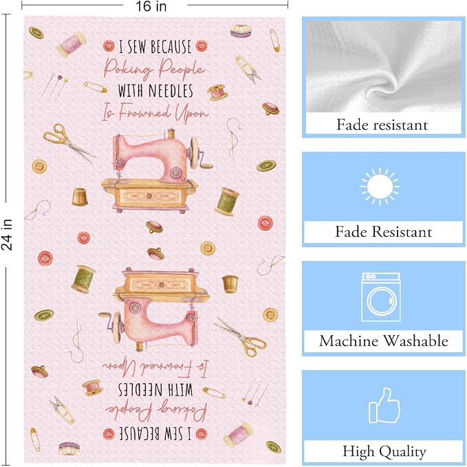 Quilters Gifts Kitchen Towels, Sewing Quilting Lovers Gifts Kitchen Towels - Image 2
