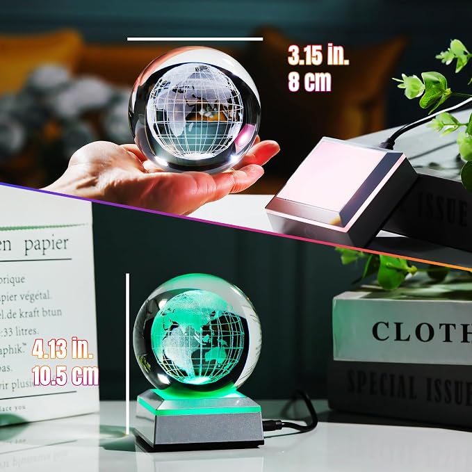 Ornalrist 3.15'' 3D Earth Crystal Ball - Image 4