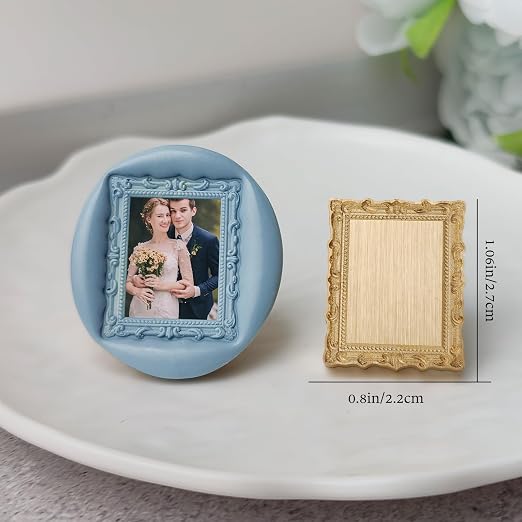 Frame Wax Seal Stamp, 3D Embossed Relief Carving Brass Head and Wood Handle - Image 2