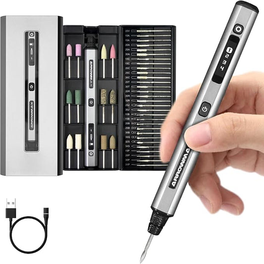 AM ARROWMAX Electric Mini Engraving Pen, HollowCup Motor, 42 Bits by AMARROWMAX
