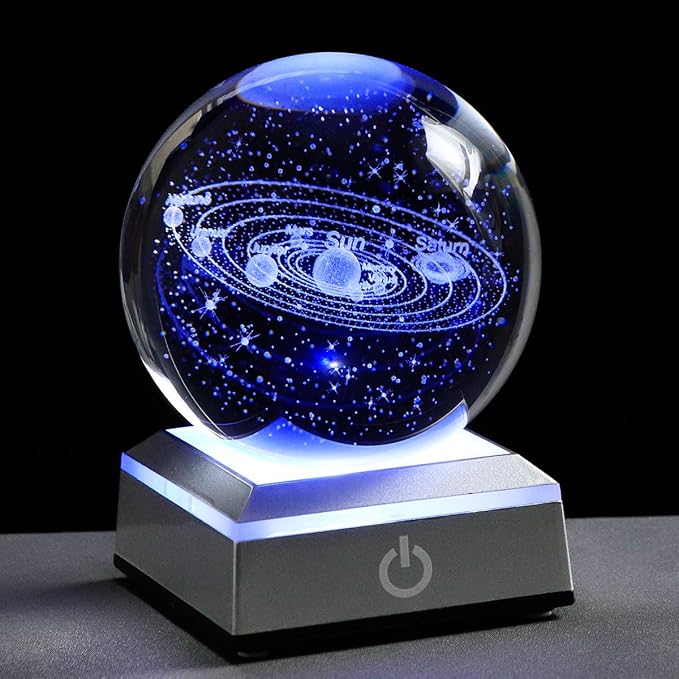 Qianwei 3D Solar System Model Crystal Ball Astronomy Gifts Men Space Decor | - Image 9
