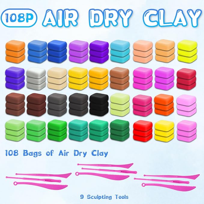 Air Dry Clay-108 Pack 36 Colors Modeling Clay - Image 2
