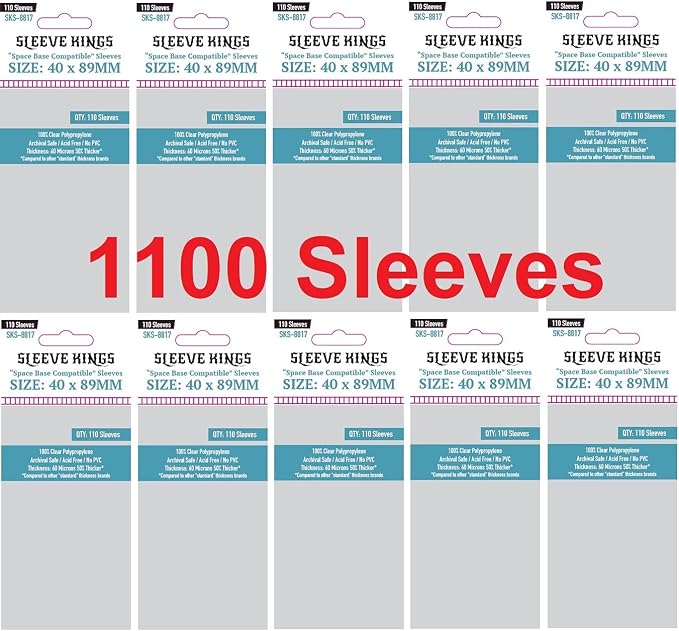 Sleeve Kings Space Base Compatible Sleeves 40 X 89 mm by SleeveKings