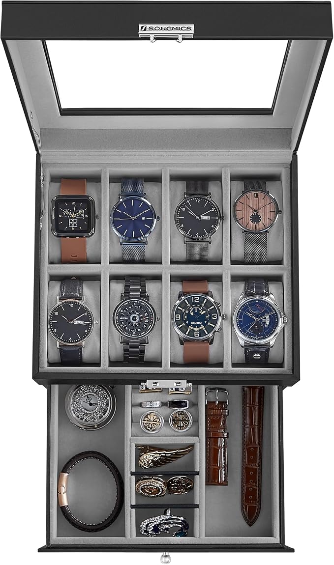 SONGMICS Watch Box, 8-Slot Watch Case Organizer by Unknown
