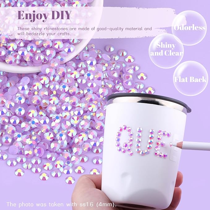 1500PCS 6mm Resin Jelly Rhinestones in Bulk, Bedazzling Flatback Crystals - Image 4