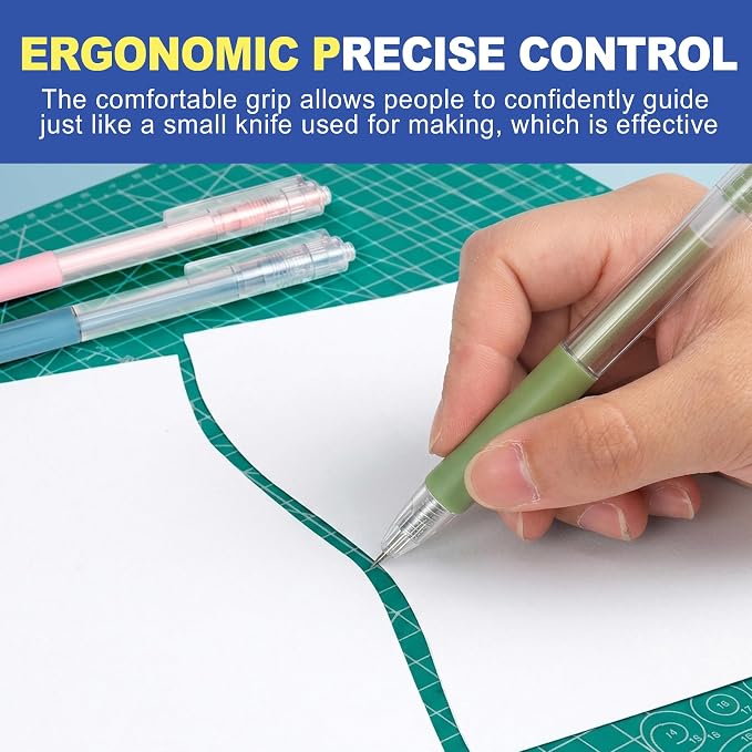 6 Pack Retractable Precision Craft Knife Pen Set, Fine Point Art Paper Cutter - Image 5