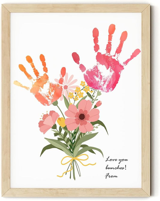 TwoDays Flower Bouquet Handprint Art Craft DIY Kit, Unique Gifts by TwoDays