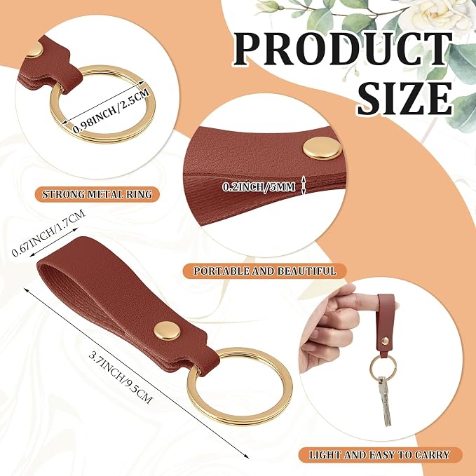 Wavyknot 15 Pcs PU Leather Keychain Blanks Bulk Laser Engraving Blanks Keychain - Image 2