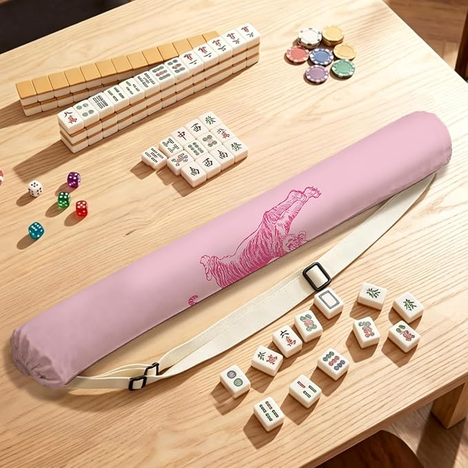 Preppy Pink Tiger Mahjong Mat Bag - Image 4