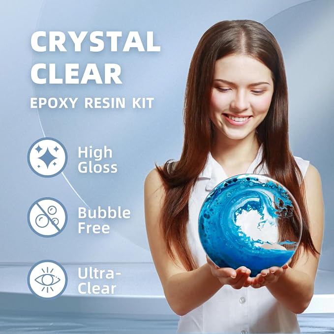 32OZ Crystal Clear Epoxy Resin Kit, High Gloss Bubble Free Resin - Image 2