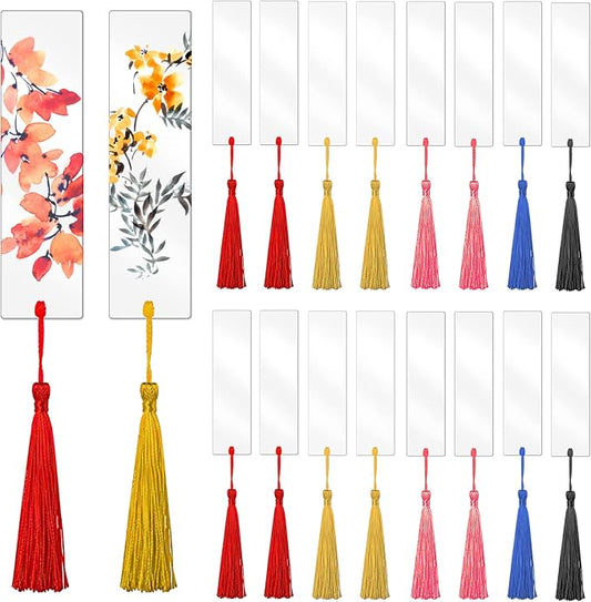 25 Pcs Acrylic Bookmark Blanks for Women by Prudiut