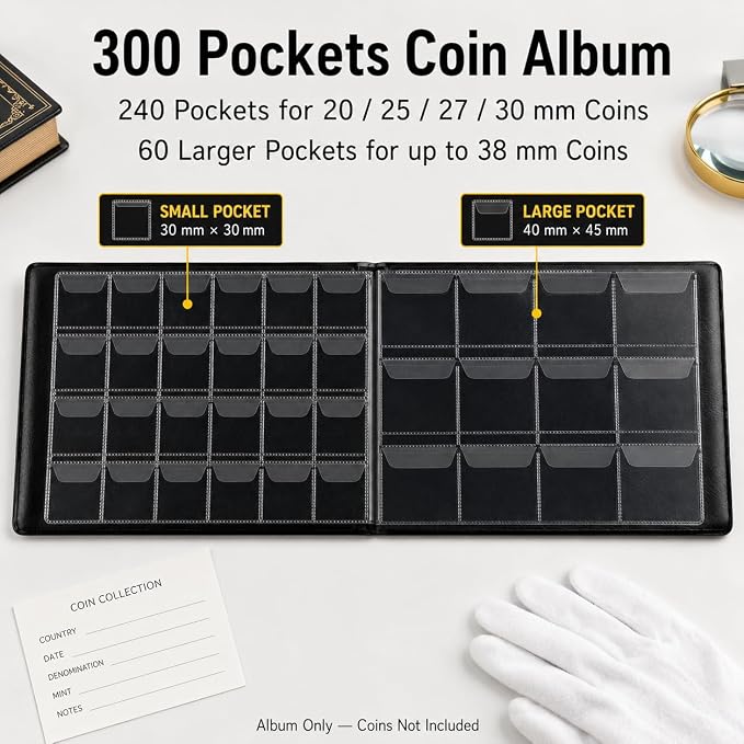 Coin Collection Album Book — 300 Pockets - Image 2