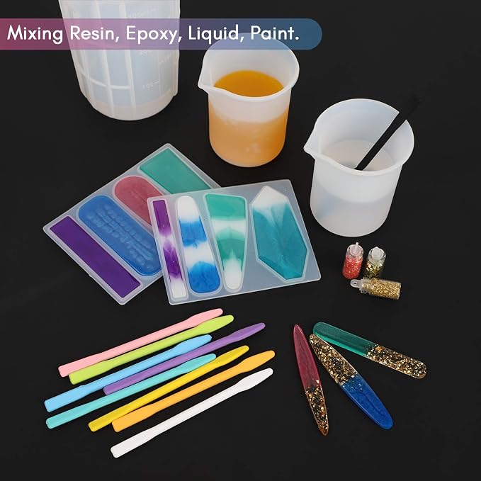 Gartful 9PCS Colored Silicone Stir Sticks, Reusable Epoxy Resin Stir Sticks - Image 7