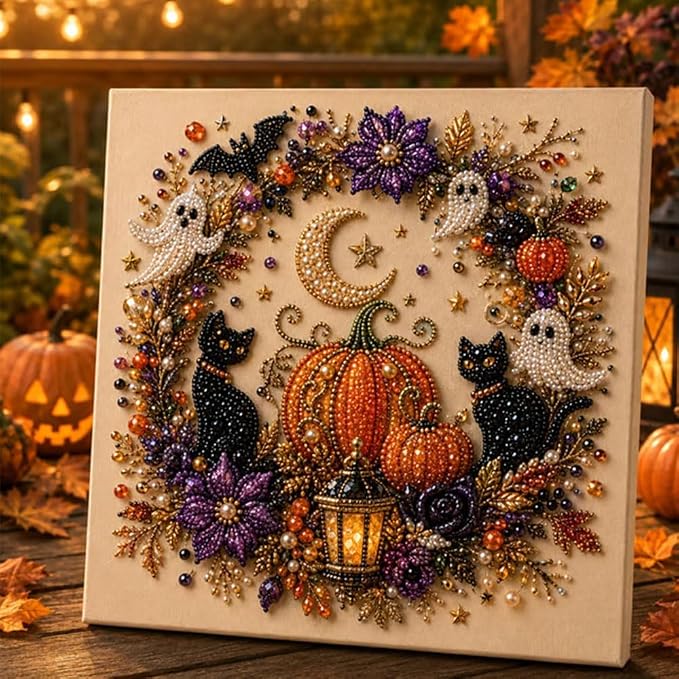 POETRYDRAW Halloween Decor Highland Cow Pearl Art Kit - Image 9