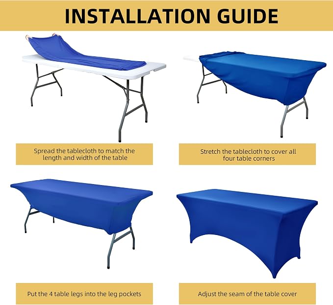 2-Pack 4ft Spandex Table Covers - Image 5