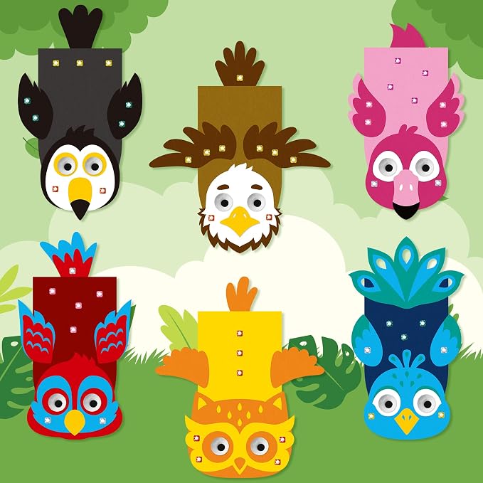 WATINC 6Pcs Hand Puppet Making Kit, Art Craft Felt Sock Puppet Toys, Creative - Image 4