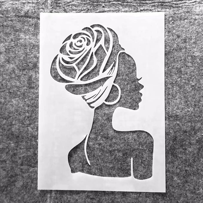 TIAMECH A4 Reusable African Girl Stencil - Image 2