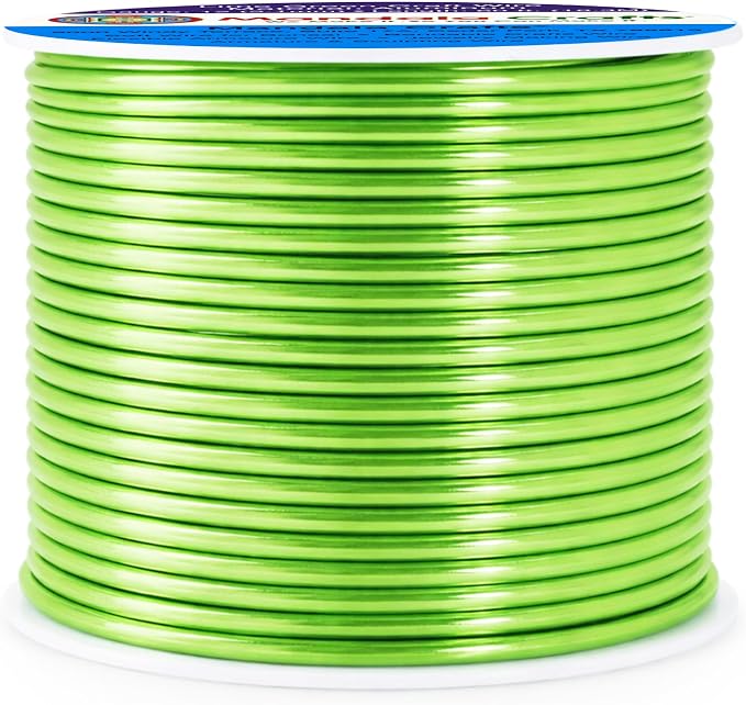 Mandala Crafts 12 Gauge Lime Green Anodized Aluminum Craft Wire, 60 FT | Colored - Image 2