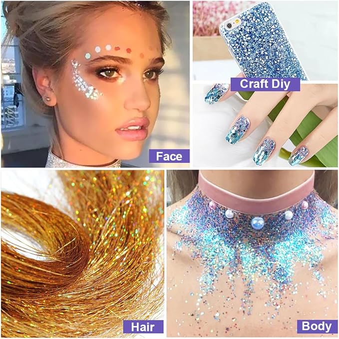 1mm Holographic Hexagon Chunky Glitter - Image 5