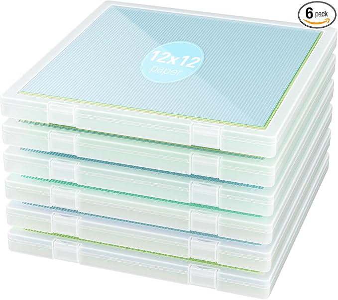 Denkee 12 x 12 Paper Storage, 6 Pack Scrapbook Paper Organizer Storage by Denkee
