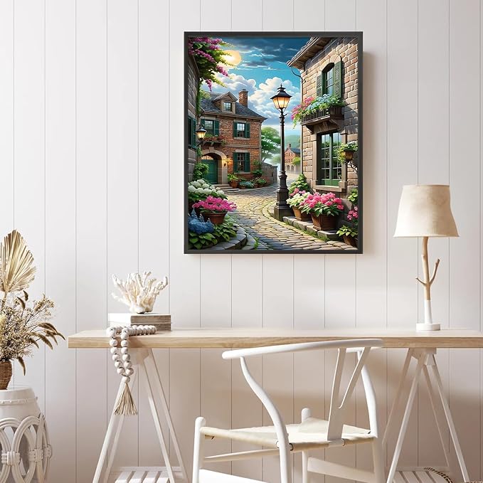 PHANTASYART Peaceful Street Paint by Numbers Kit - Image 2