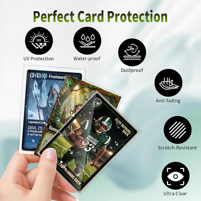 1200 Counts Card Sleeves for Trading Cards, Soft Penny Sleeves Clear Baseball - Image 3