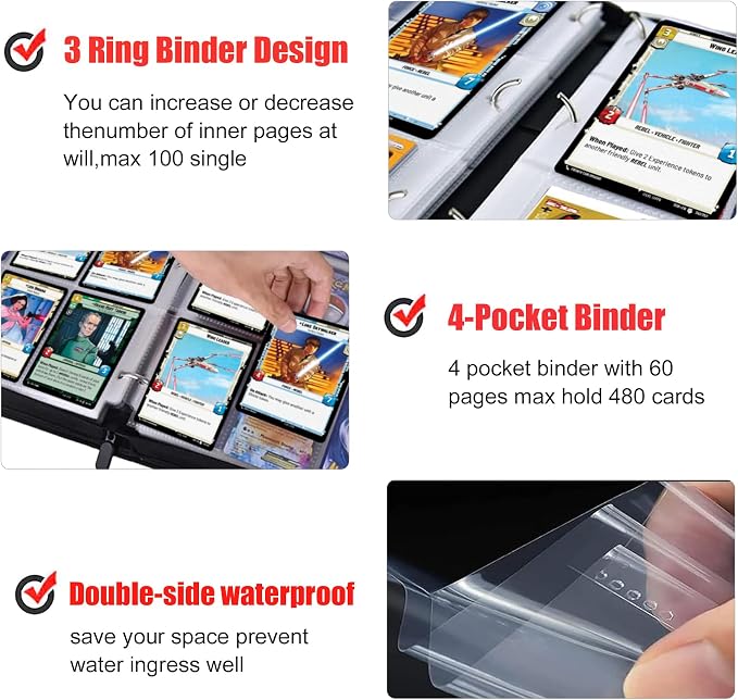 Card Binder for Trading Cards, 4 Pocket - Image 5