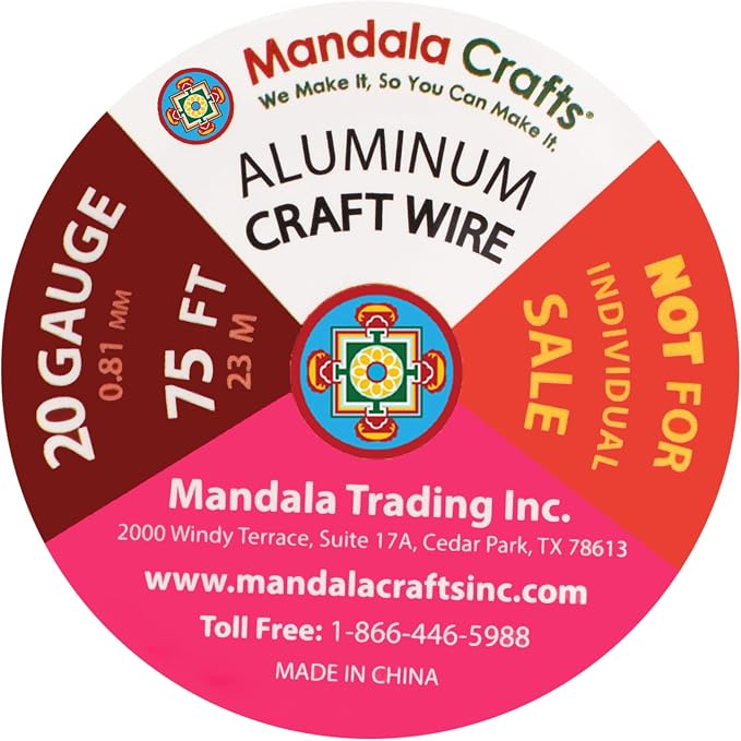 Mandala Crafts 20 GA Turquoise Pink Assorted Anodized Aluminum Craft Wire | 450 - Image 3