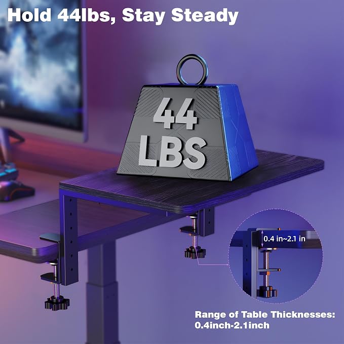 Desk Extender, 15-inch Clamp-On Desk Shelf, Height-Adjustable Desktop Shelf - Image 6