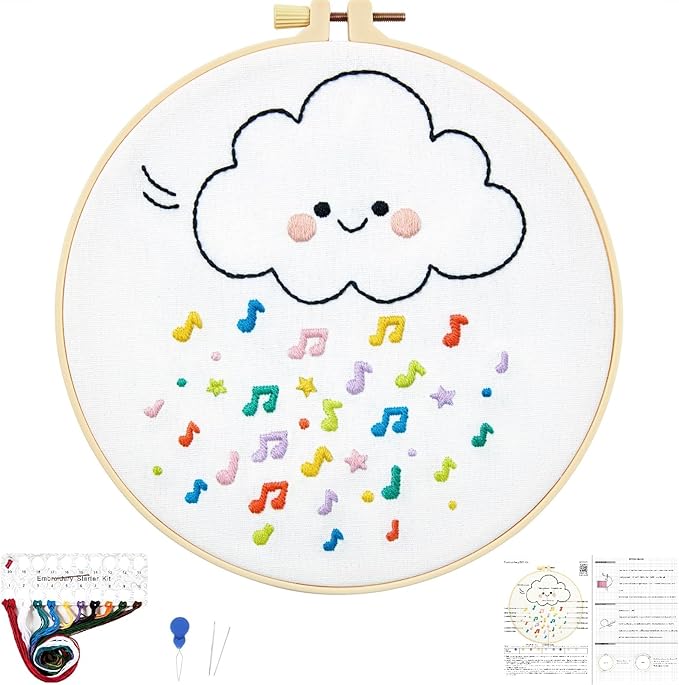 Crafmanoe Cute Embroidery Kits for Beginners Adults, Hand Embroidery Starter by Unknown