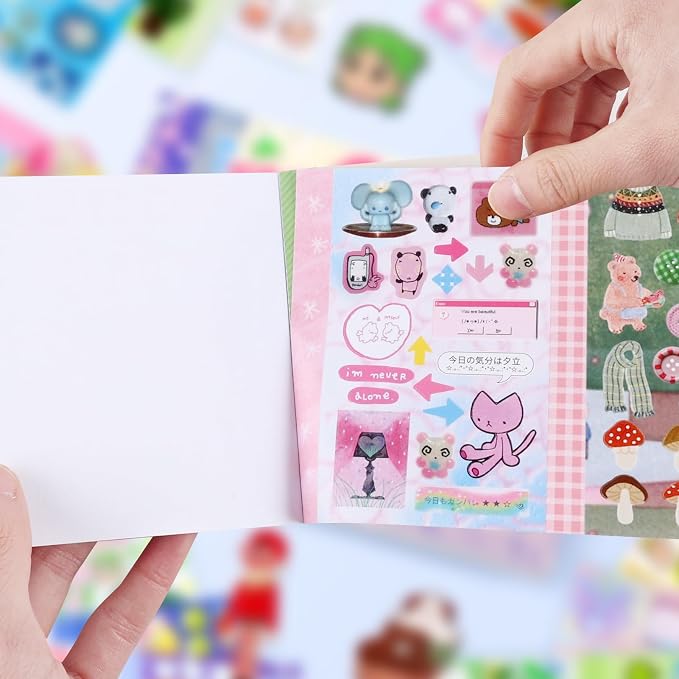 Tmtains 30 Sheets Kawaii Japanese Sticker Book Manga Books Style Writable Note - Image 5