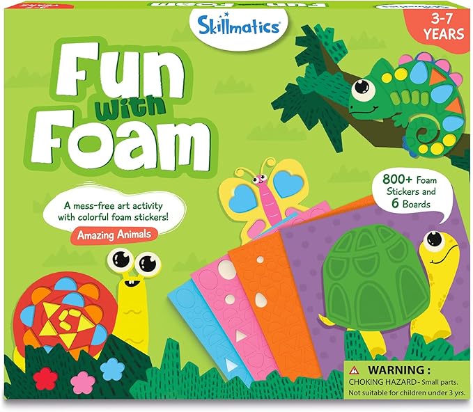 Skillmatics Foam Sticker Art Activity – Animals, Mess-Free Fun by Skillmatics