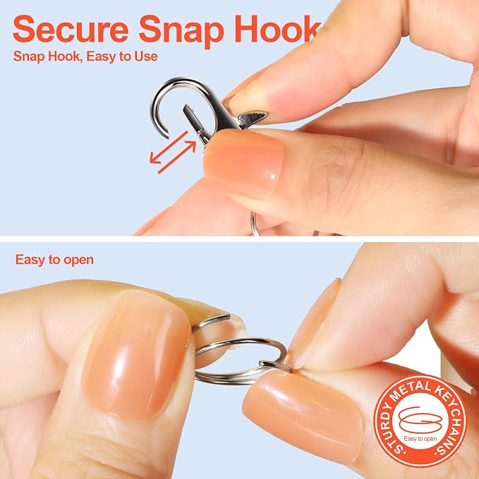 LEOBRO 70PCS Lobster Claw Clasps and Key Rings, Keychain Making kit - Image 6