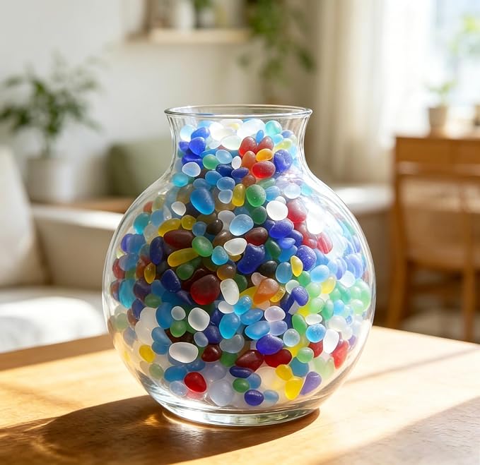 Keedolla 0.9 Lb Frosted Blue Mixed Gemstone Vase Fillers Beads Fish Tank Rocks - Image 7