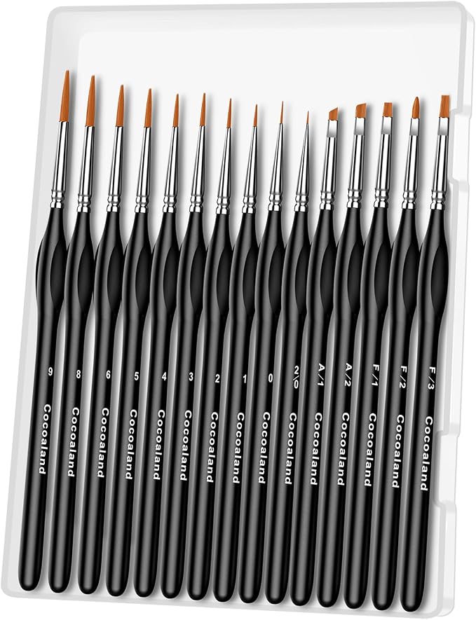 Miniature Paint Brushes, Micro Detail Paint Brush Set, Triangular Grip Handles by Unknown