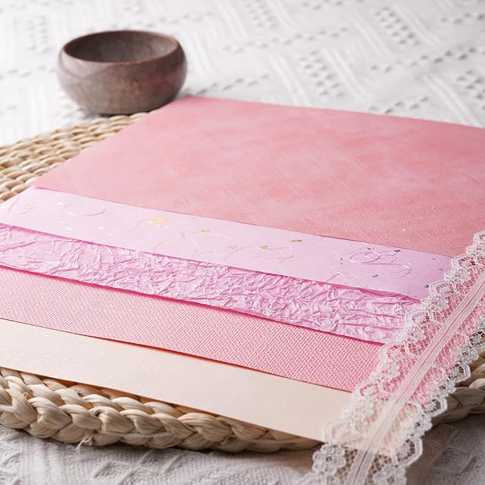 15Pcs Handmade Scrapbook Art Craft Textured Paper Colorful A5 sheet Mesh - Image 7