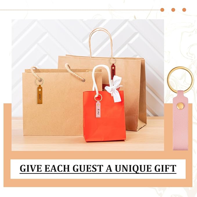 Wavyknot 50 Pcs PU Leather Keychain Blanks Bulk Laser Engraving Blanks Keychain - Image 6