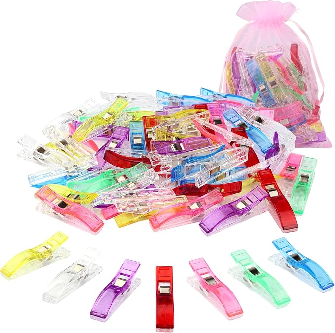 CampTek Large Sewing Clips, Needlepoint, Paper Work, Quilting Supplies-Assorted by CampTek