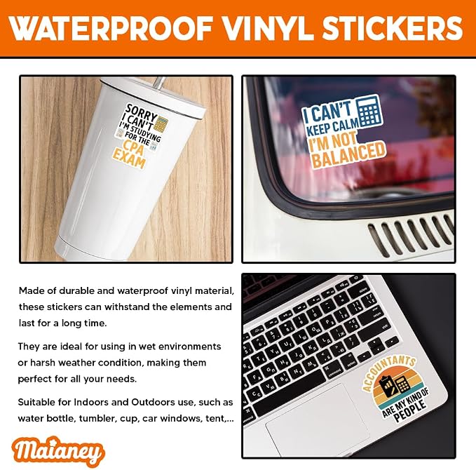 MAIANEY Accountant Stickers Accounting Spreadsheet Gift Funny Accounting - Image 3