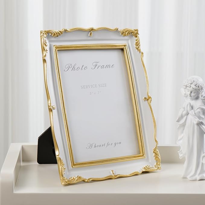 Cuspin 5x7 Vintage Picture Frame, Ornate Wedding Picture Frame - Image 7