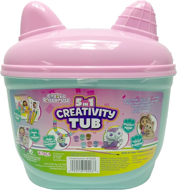 Tara Toys Gabby's Dollhouse 5-in-1 Creativity Tub Multi-Activity Art Kit - Image 4