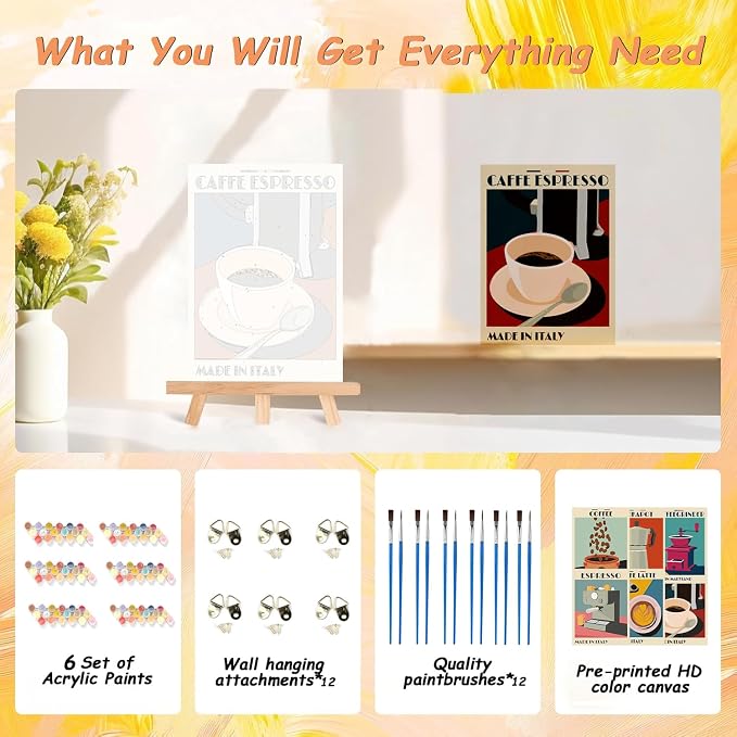 AREOPNMG 6 Pack Paint by Numbers Kit - Image 6