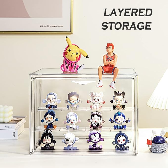 Attelite Clear Acrylic Display Case, 3 Tier Display Shelf - Image 3