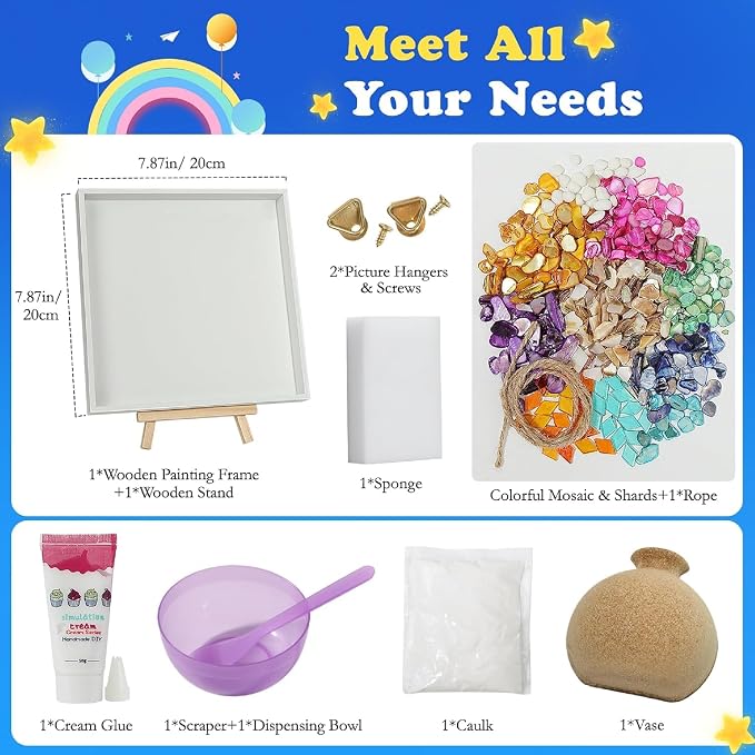 DIY Vase Mosaic Painting Kit, DIY Mosaic Arts and Craft Kits - Image 6